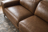 Esther Distressed Italian Aniline Leather Corner Recliner Sectional Sofa