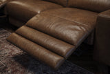 Esther Distressed Italian Aniline Leather Corner Recliner Sectional Sofa