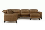 Esther Distressed Italian Aniline Leather Corner Recliner Sectional Sofa