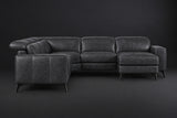 Esther Distressed Italian Aniline Leather Corner Recliner Sectional Sofa