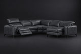 Esther Distressed Italian Aniline Leather Corner Recliner Sectional Sofa