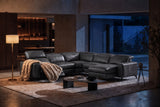 Esther Distressed Italian Aniline Leather Corner Recliner Sectional Sofa