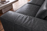 Esther Distressed Italian Aniline Leather Corner Recliner Sectional Sofa