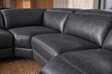 Esther Distressed Italian Aniline Leather Corner Recliner Sectional Sofa