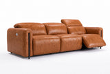 Octavia Distressed Italian Aniline Leather Dual Reclining Sofa