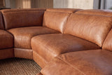 Esther Distressed Italian Aniline Leather Corner Recliner Sectional Sofa