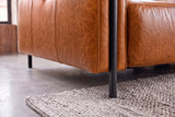 Octavia Distressed Italian Aniline Leather Reclining Corner Sectional Sofa