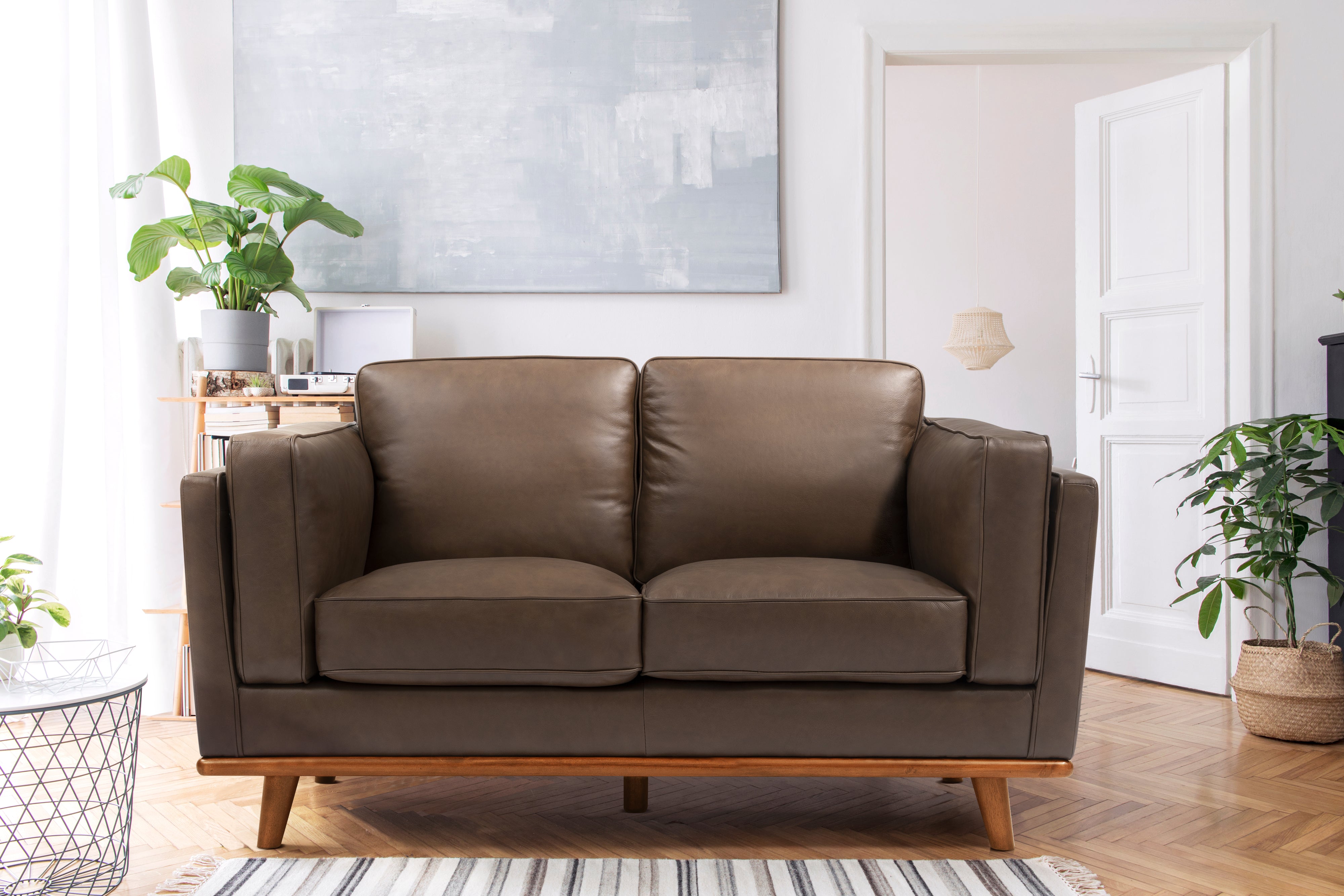 Valencia Artisan Top Grain Leather Loveseat, Chocolate