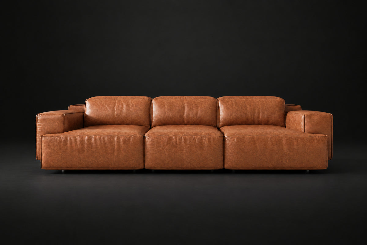 Valentina Distressed Leather Recliner Sofa