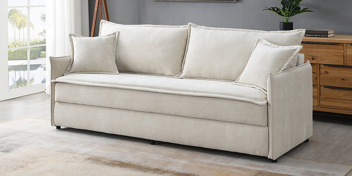 Faro Condo Size Sleeper Sofa w/Storage - Beige