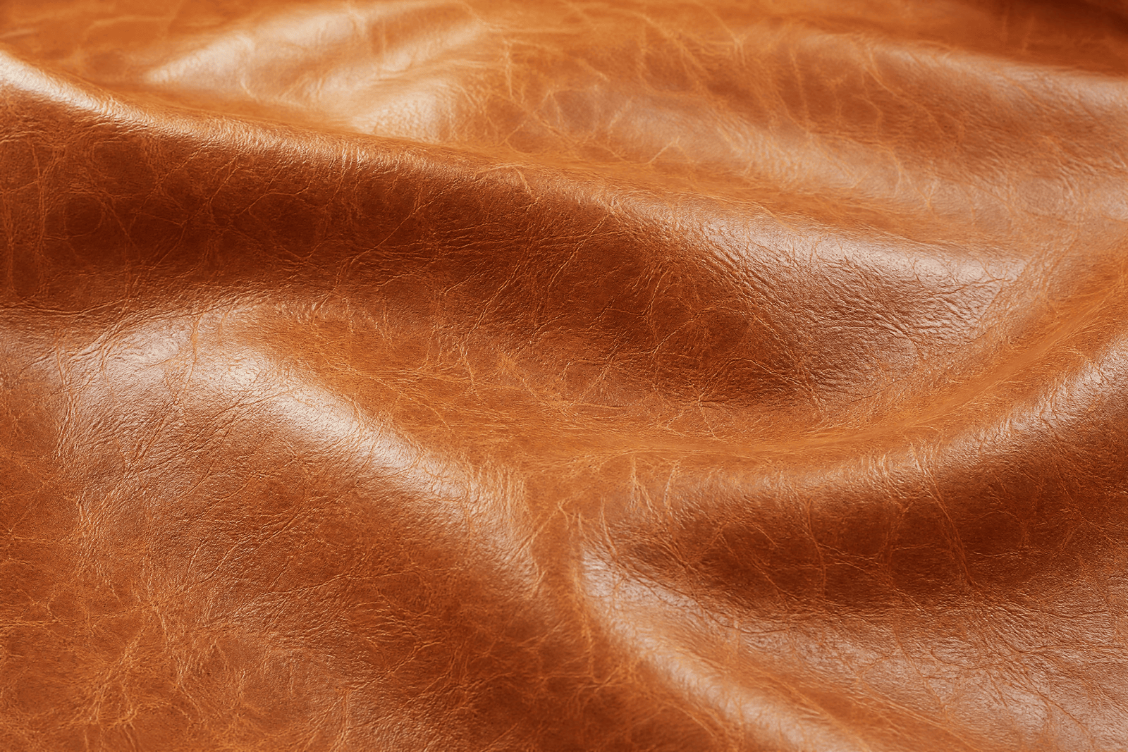 Close view of distressed leather and tailored stitching