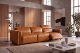 Octavia Distressed Italian Aniline Leather Dual Reclining Sofa