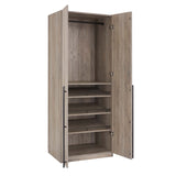 Genoa Modern 2-Piece Freestanding Wardrobe - Rustic Grey