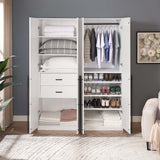 Genoa Modern 2-Piece Freestanding Wardrobe - White