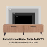 Tempo 69" Fluted TV Stand with 2 Drawers - Multiple Color Options