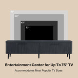 Tempo 69" Fluted TV Stand with 2 Drawers - Multiple Color Options