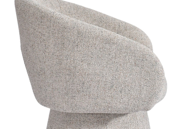 Finley Textured Fabric Barrel Accent Chair - Curved Barrel Back