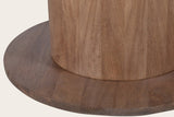 Close-up of the Fiumalbo base: the solid mango staves of the column standing on the round plinth