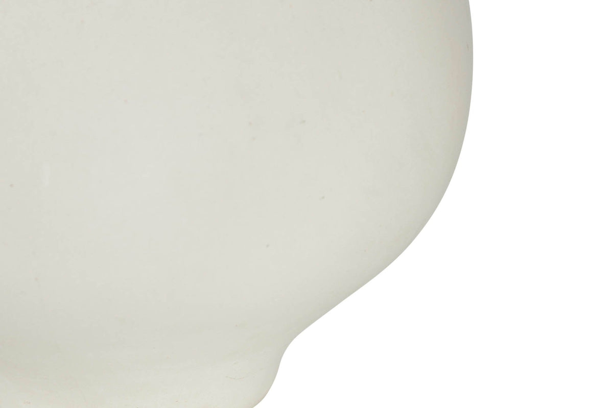 Close-up of the matte white ceramic finish on the Florence lamp