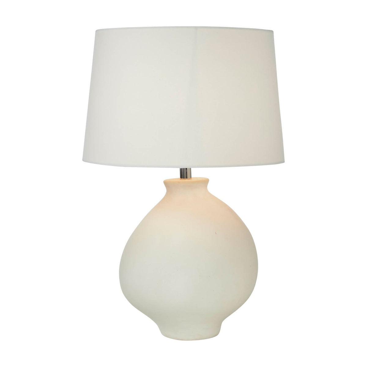 Florence White Ceramic Table Lamp with Linen Shade