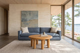 Fontanellato coffee table in Natural Oak in a Bobcaygeon lake house, with a travertine wall