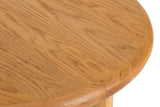 Close-up of the Fontanellato top in Natural Oak: the fully rounded edge and the oak grain