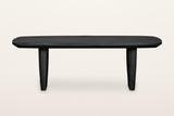 Frontino coffee table in Black, straight front view on a warm white studio backdrop