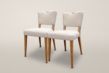 Two Galen dining chairs in Sandy Beige side by side, the set of two