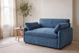 Gallipoli chair in denim blue in a bright Halifax living room in the morning