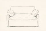 Pencil drawing of the Gallipoli chair traced from the front view
