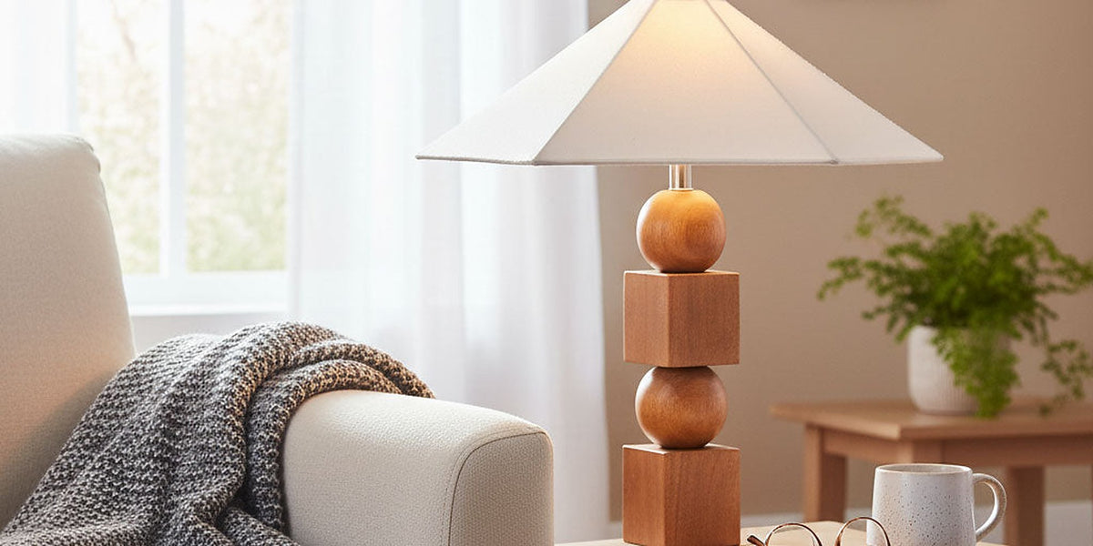 Geneva Stacked Mango Wood Table Lamp