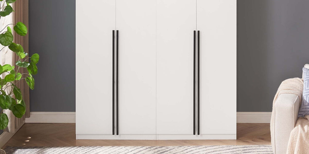 Genoa Modern 2-Piece Freestanding Wardrobe - White