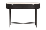 Back view of the Gideon black console table