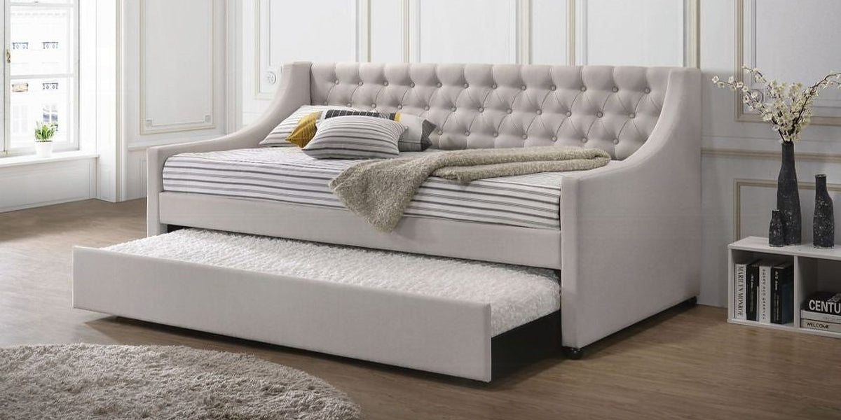 Hague Tufted Daybed w/Trundle - Beige