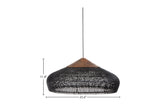 Halden pendant light dimensions: 25.6 in wide, 11.8 in high shade
