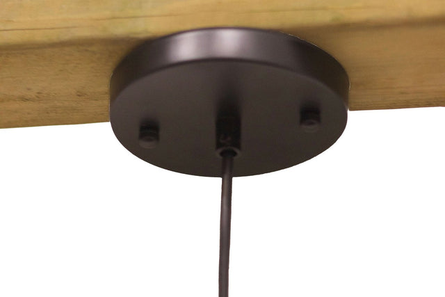 Halden Black Rattan and Reclaimed Teak Pendant Light - Black Ceiling Canopy
