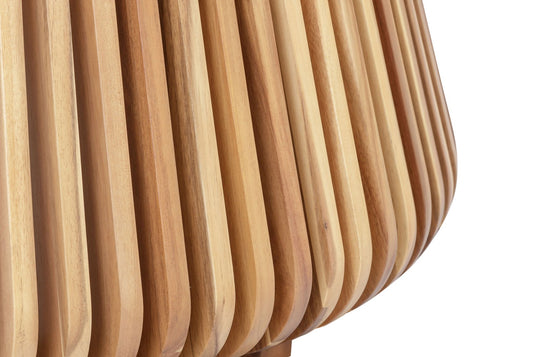 Hartley Round Acacia Wood and Glass Coffee Table - Shaped by Slats