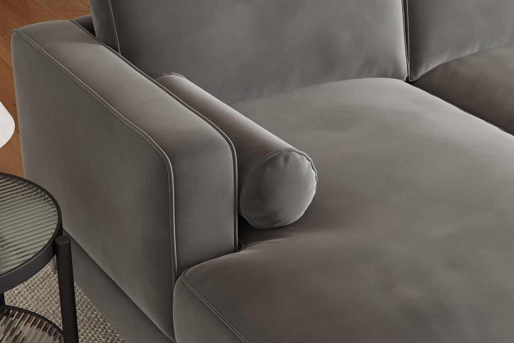 Valencia Helio Fabric U Shape Sofa, Grey Color