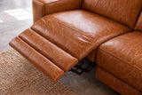 Esther Distressed Italian Aniline Leather Corner Recliner Sectional Sofa