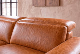 Esther Distressed Italian Aniline Leather Corner Recliner Sectional Sofa