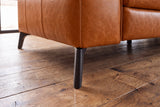 Esther Distressed Italian Aniline Leather Corner Recliner Sectional Sofa