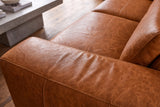 Esther Distressed Italian Aniline Leather Corner Recliner Sectional Sofa