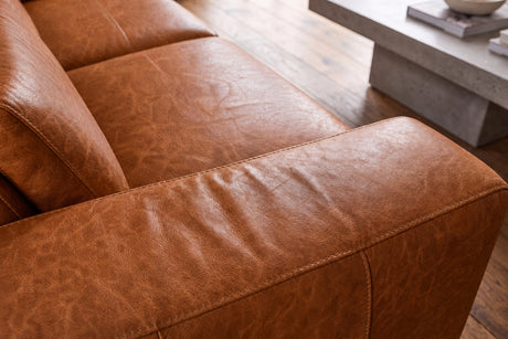 Esther Distressed Italian Aniline Leather Corner Recliner Sectional Sofa