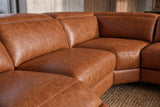Esther Distressed Italian Aniline Leather Corner Recliner Sectional Sofa