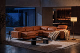 Esther Distressed Italian Aniline Leather Corner Recliner Sectional Sofa