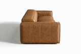 Emery Distressed Italian Aniline Leather Dual Recliner Sofa