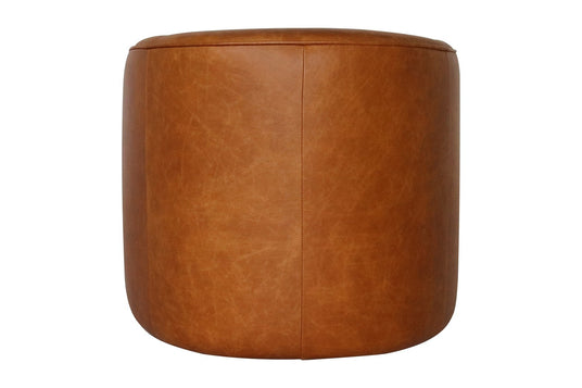 Hollis Leather Swivel Accent Chair - Finished All the Way Around