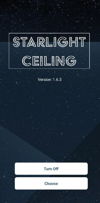 Starlight Ceiling app control screen