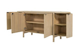 Ilaria sideboard with all four doors open, three-quarter view