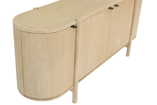 Ilaria Acacia 4-Door Sideboard with Rounded Ends - Soft Curves From Every Angle